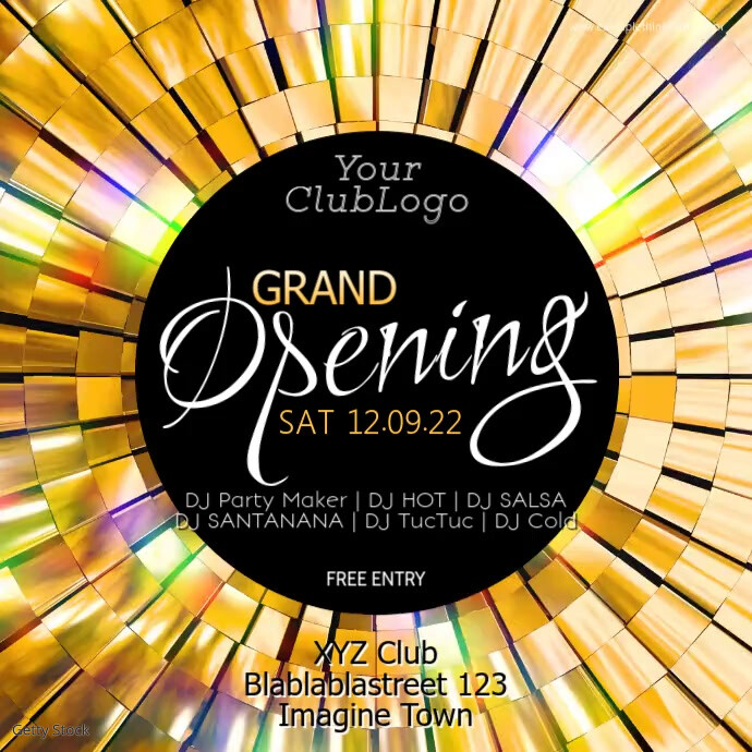 Club Opening Visual Grand Opening Event Club Bar Disco party Ad Template | PosterMyWall