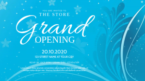 Grand Opening Event Flyer Invitation Præsentation (16:9) template
