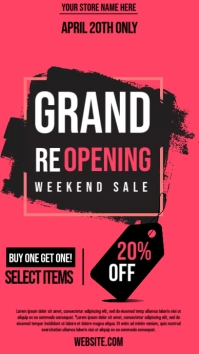grand opening flyer Digital Display (9:16) template