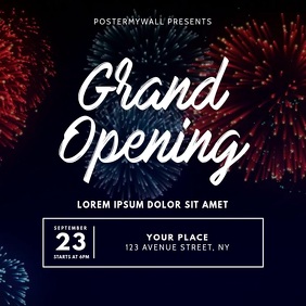 Grand Opening Flyer Design Template Square (1:1)