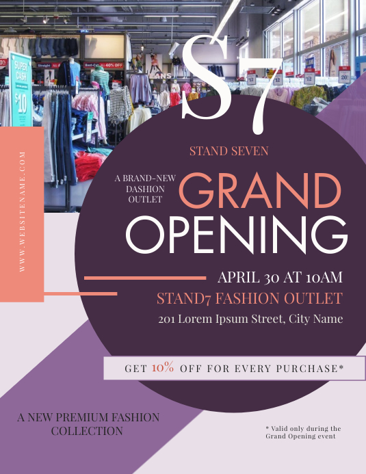 Grand Opening Flyer Ulotka (US Letter) template