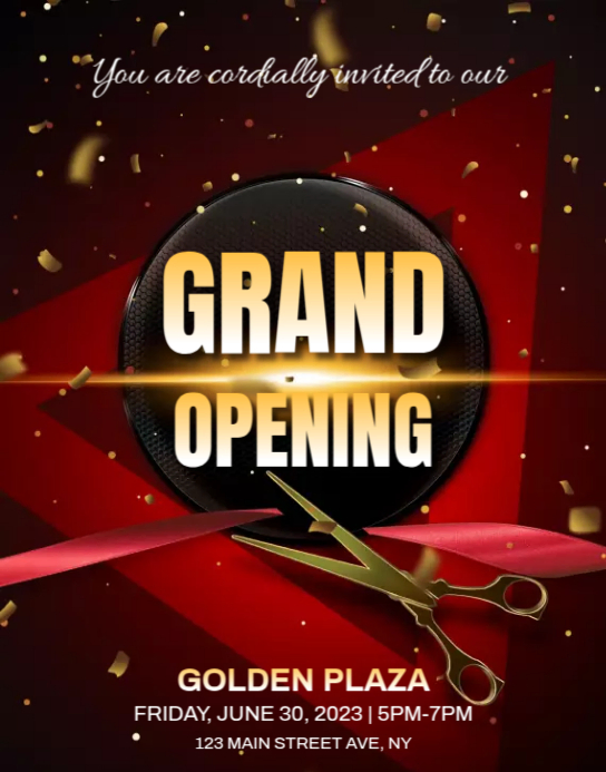Grand Opening Flyer Template Poster/Wallboard