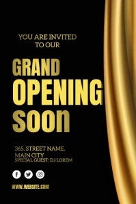 Grand Opening Gold Poster template