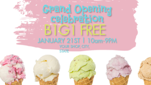 Grand Opening Ice Cream Shop Facebook Cover Video (16:9) template