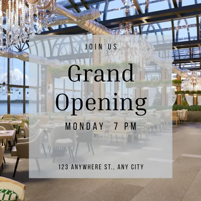 Grand Opening Instagram Post Templat | PosterMyWall