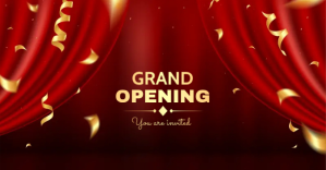 Grand Opening Invitation Ads Изображение, которым поделились на Facebook template