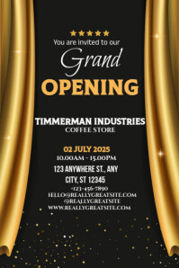 Czarny Grand Opening Poster Template