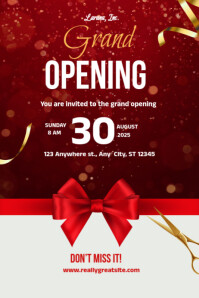 Red Grand Opening Event Poster Template
