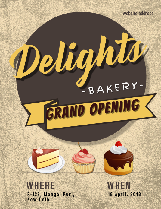 Grand Opening of Bakery Flyer template PosterMyWall