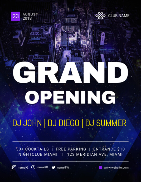 Grand Opening Of Night Club Flyer Template Postermywall Grand Opening Of Night Club Flyer Template Postermywall
