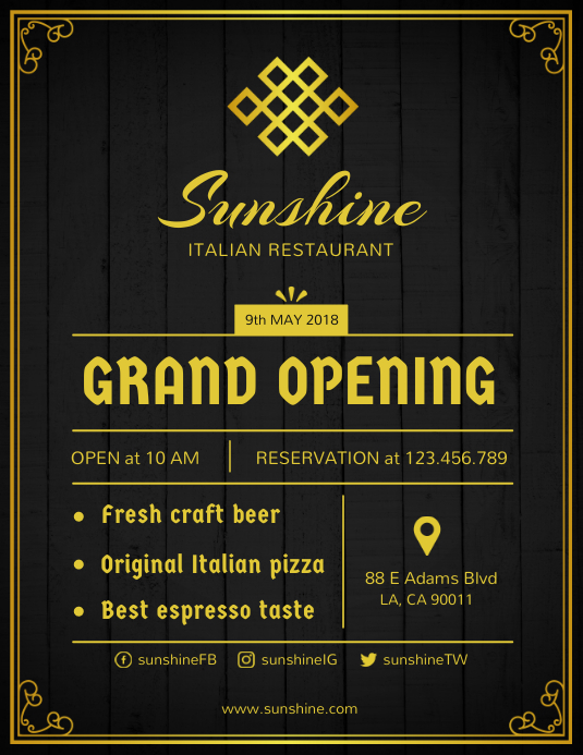 Grand Opening of Restaurant Flyer Template  PosterMyWall Grand Opening of Restaurant Flyer Template  PosterMyWall