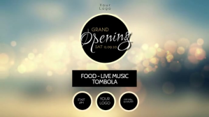 灰色 Grand Opening Event Facebook Cover Video Template