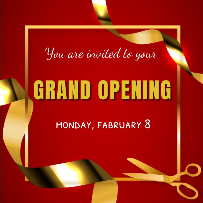 Grand opening post, opening announcement Template | PosterMyWall