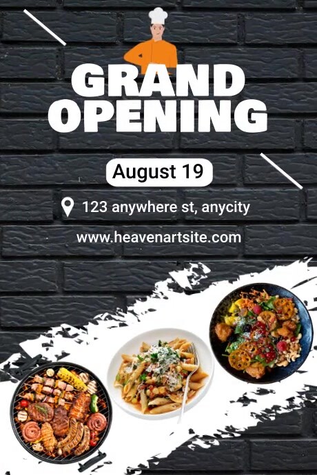 Grand Opening Restaurant Food Poster Template | PosterMyWall