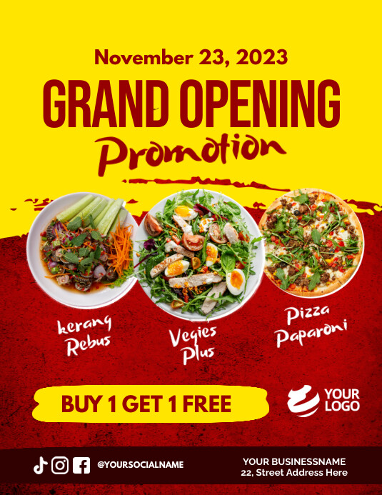 Grand Opening Restaurant Menu Template | PosterMyWall