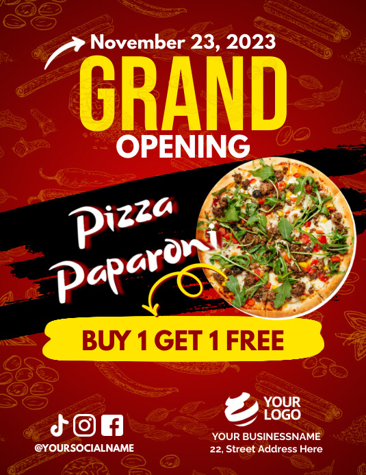 Grand Opening Restaurant Menu | PosterMyWall