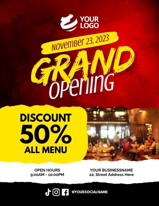 Copy of Grand Opening Restaurant Promotion | PosterMyWall