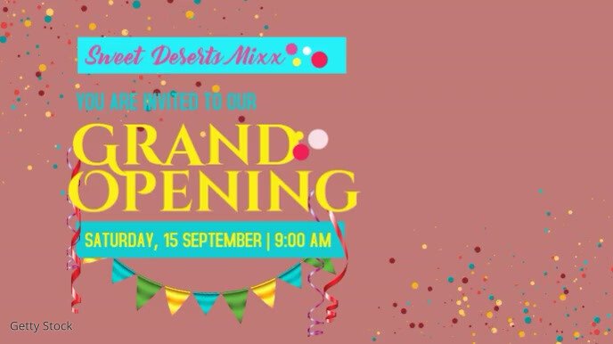 Grand Opening Video Template Ecrã digital (16:9)