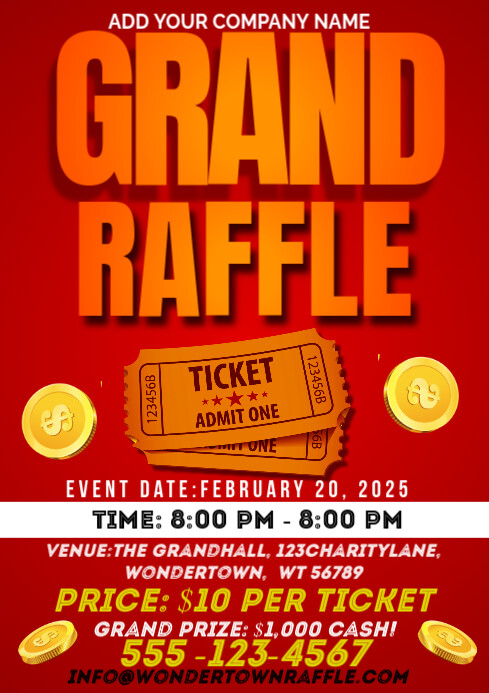 Grand Raffle A3 Template | PosterMyWall