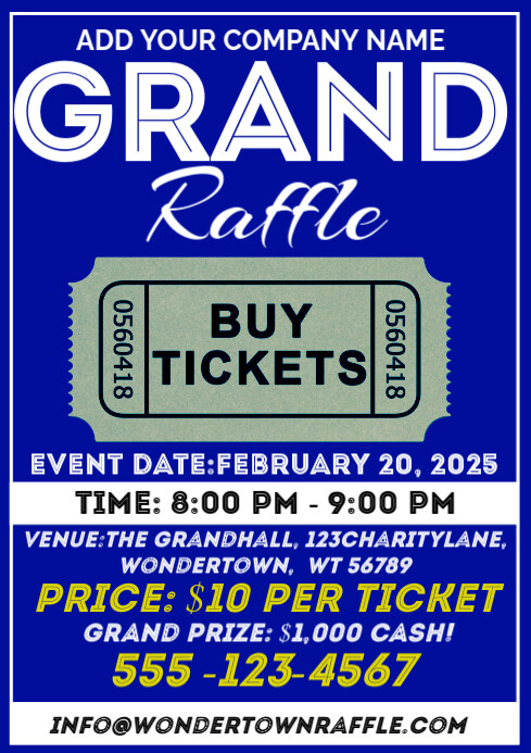 Plantilla de Grand Raffle A3 | PosterMyWall