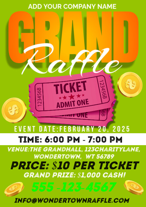 Plantilla de Grand Raffle A3 | PosterMyWall