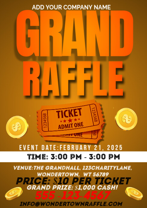 Grand Raffle A3 Template | PosterMyWall