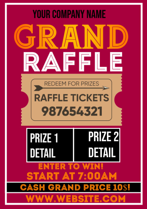 Grand Raffle A5 Template | PosterMyWall