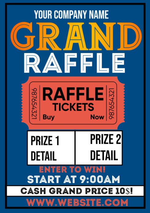 Grand Raffle Graphics Grand Raffle A5 Template | PosterMyWall
