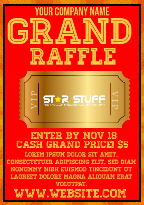 Grand Raffle A5 Template | PosterMyWall