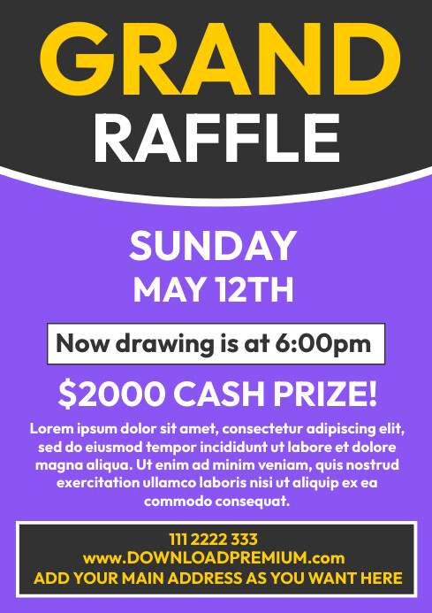grand raffle Template | PosterMyWall