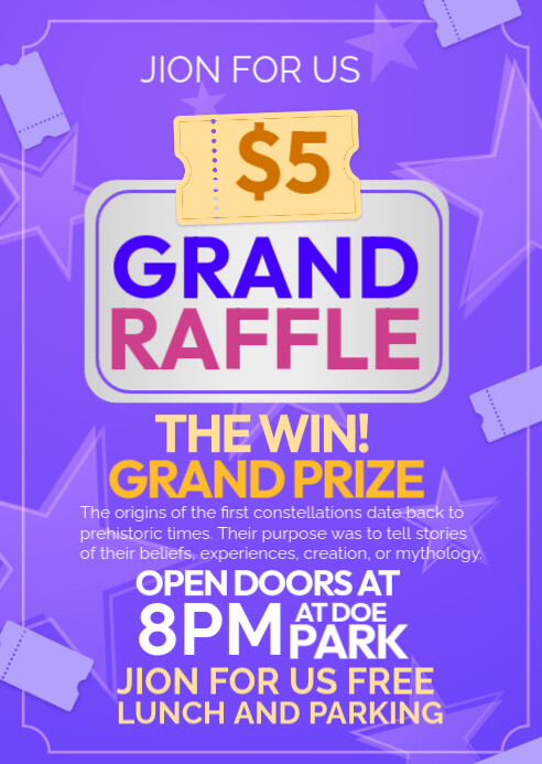 Grand raffle A6 template