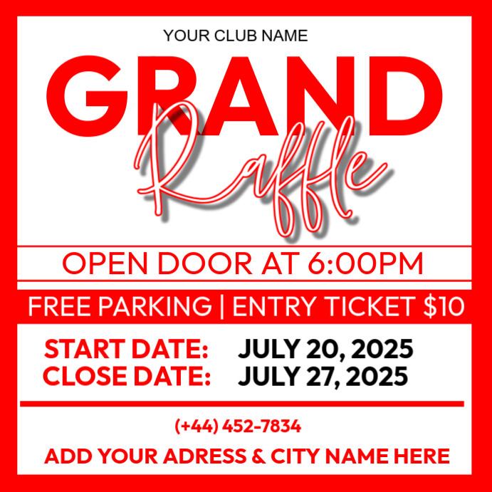 grand raffle Instagram Plasing template