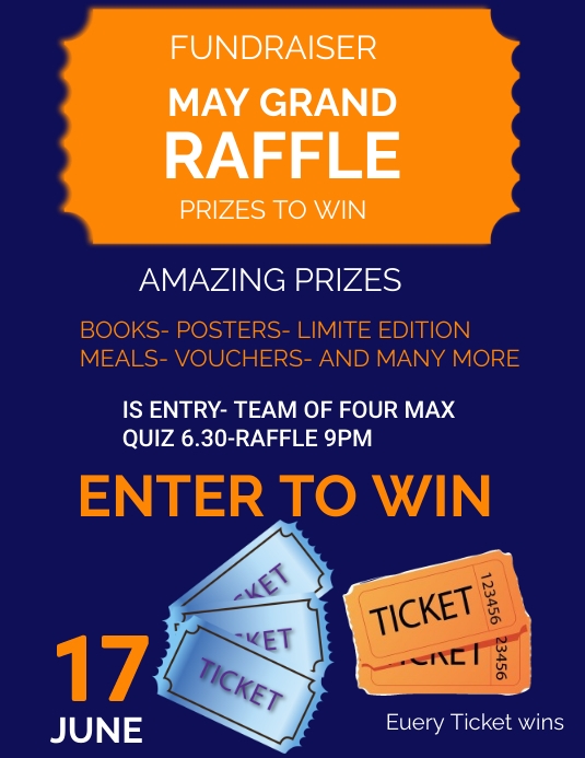 Announcing A Raffle Grand Raffle Flyer Template | PosterMyWall