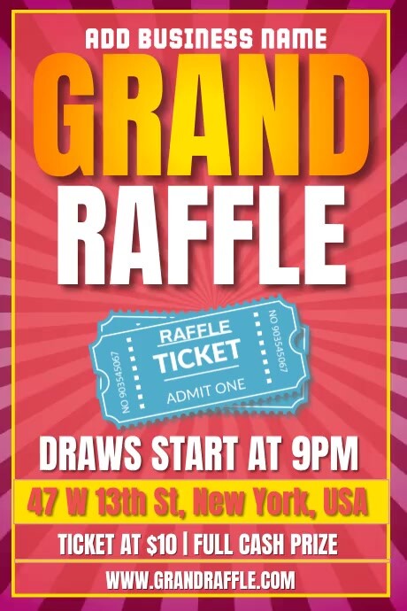 Plantilla de Grand Raffle Poster | PosterMyWall