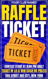 Blå Grand Raffle Ticket Competition Flyer, Poster Template Us Legal US Legal