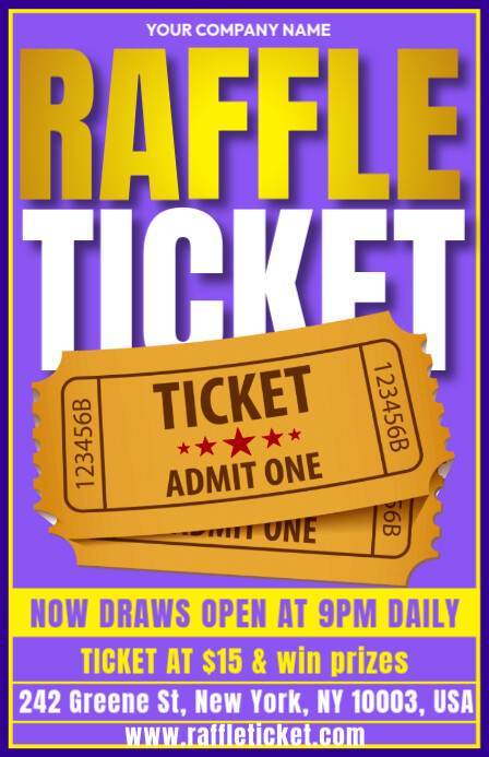Grand Raffle Graphics Plantilla de GRand raffle ticket competition poster flyer editable ...