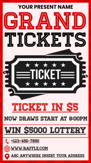 Grand Raffle ticket contest Template | PosterMyWall