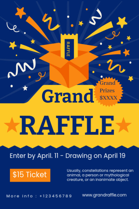 Grand raffle ticket Template | PosterMyWall