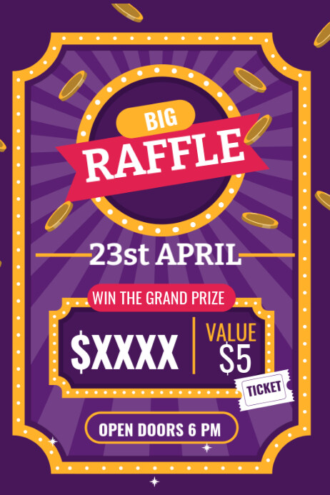 Grand Raffle Poster Grand Raffle Ticket Template | PosterMyWall