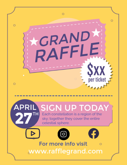 Grand raffle ticket Template | PosterMyWall