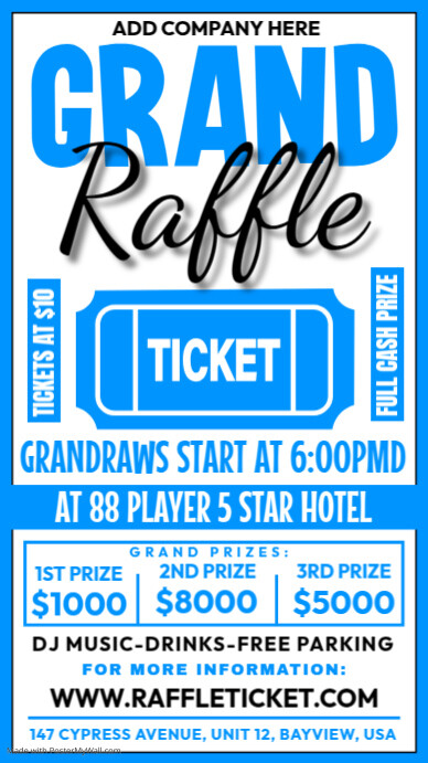 grand raffle ticket Template | PosterMyWall