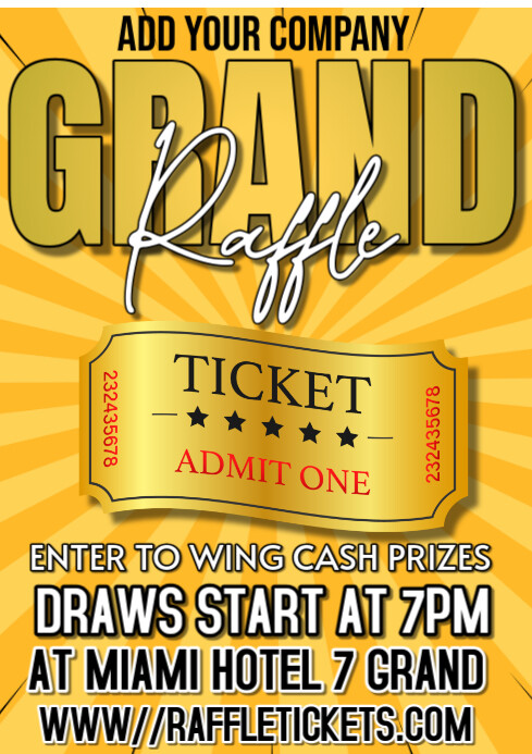 grand raffle ticket design Template | PosterMyWall