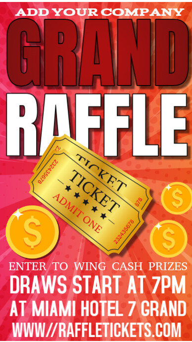 Grand Raffle Graphics Design GRAND RAFFLE TICKET DESIGN Template | PosterMyWall
