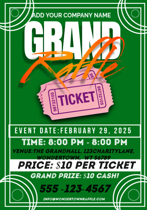 Grand Raffle Ticket Template | PosterMyWall