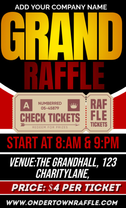 Plantilla de Grand raffle ticket | PosterMyWall