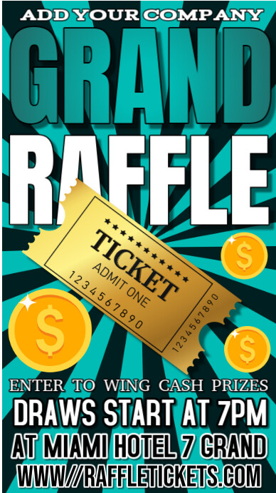 GRAND RAFFLE TICKET DESIGN Template | PosterMyWall