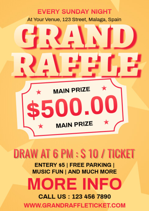Grand Raffle Ticket Flyer Template PosterMyWall Grand Raffle Ticket Flyer Template PosterMyWall