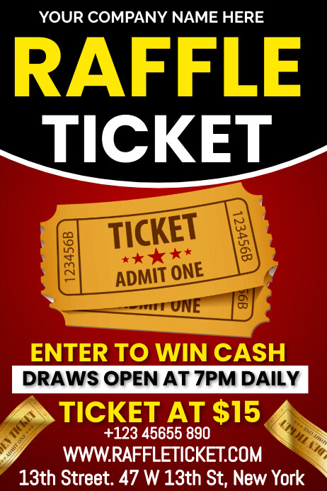 75 Raffle Tickets Grand Raffle Ticket Flyer Poster Poster Template | PosterMyWall