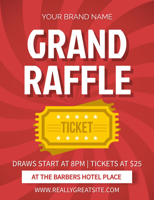Fancy Raffle Flyer Grand Raffle Ticket Flyer Template | PosterMyWall