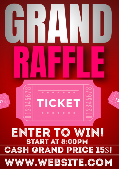 Grand Raffle Ticket Free Dowlond A4 Template | PosterMyWall